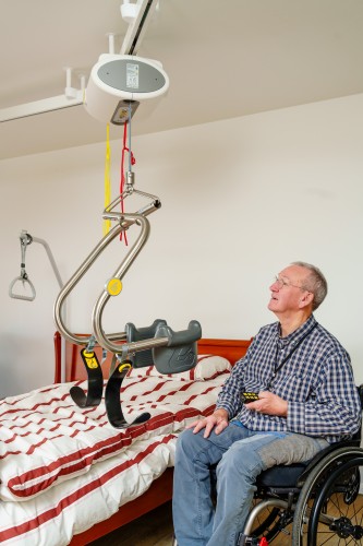 Podnośnik sufitowy - do użytku samodzielnego ; Szyny sufitowe ; Siedzisko Handi-Move Body Support® - Handi-Move Podnośnik pacjenta