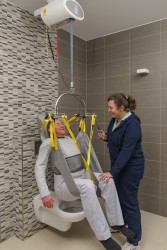 Podnośnik sufitowy - do użytku samodzielnego ; Kamizelka do higieny z podparciem głowy ; Wieszak standardowy - Handi-Move Podnośnik pacjenta