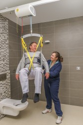 Podnośnik sufitowy - do użytku samodzielnego ; Kamizelka do higieny ; Wieszak płaski dwupunktowy - Handi-Move Podnośnik pacjenta